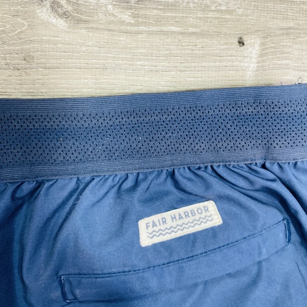 Fair‎ Harbor Swim Trunks Shorts Mens 2XL Blue Aqua Lined Boardshorts Drawstring